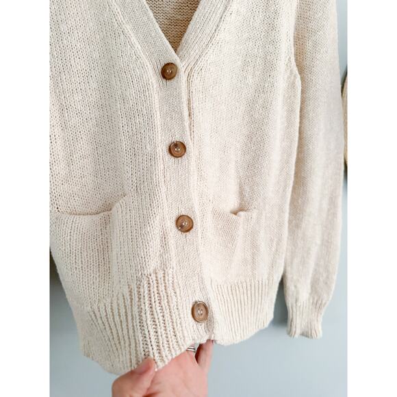 Jenni Kayne | Stanford Cardigan Cotton Linen Blend in Ivory | Sz S - Picture 4 of 11